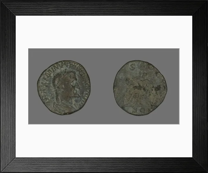 Framed Print : Sestertius (Coin) Portraying Emperor Maximinus, 235-236. Creator: Unknown Framed Print : Sestertius (Coin) Portraying Emperor Maximinus, 235-236. Creator: Unknown
