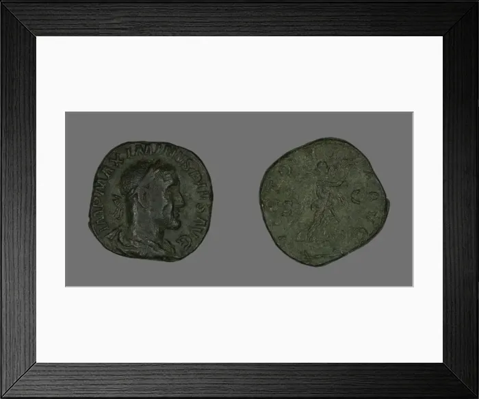 Framed Print : Sestertius (Coin) Portraying Emperor Maximinus, 235-238. Creator: Unknown Framed Print : Sestertius (Coin) Portraying Emperor Maximinus, 235-238. Creator: Unknown