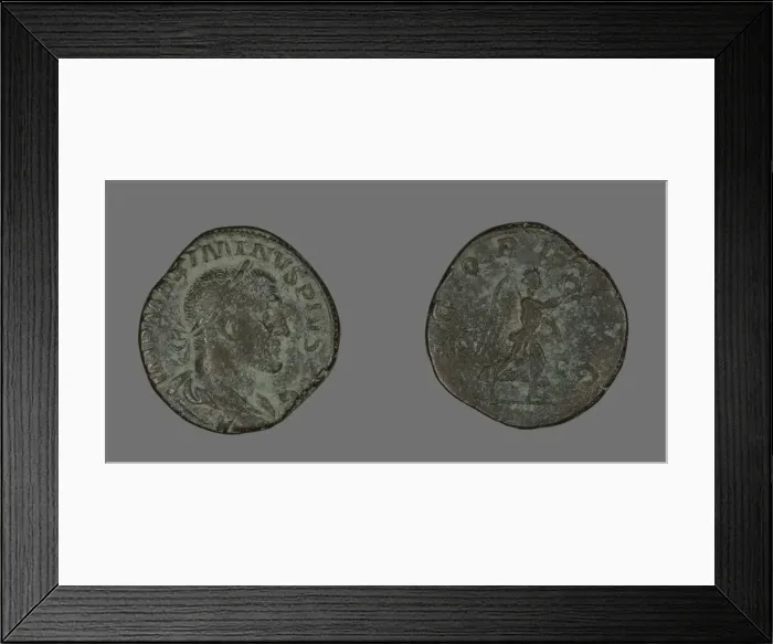 Framed Print : Sestertius (Coin) Portraying Emperor Maximinus, 235-236. Creator: Unknown Framed Print : Sestertius (Coin) Portraying Emperor Maximinus, 235-236. Creator: Unknown