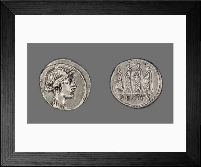 Framed Print : Denarius (Coin) Depicting Liberty, 54 BCE, issued by Roman Republic, M Framed Print : Denarius (Coin) Depicting Liberty, 54 BCE, issued by Roman Republic, M