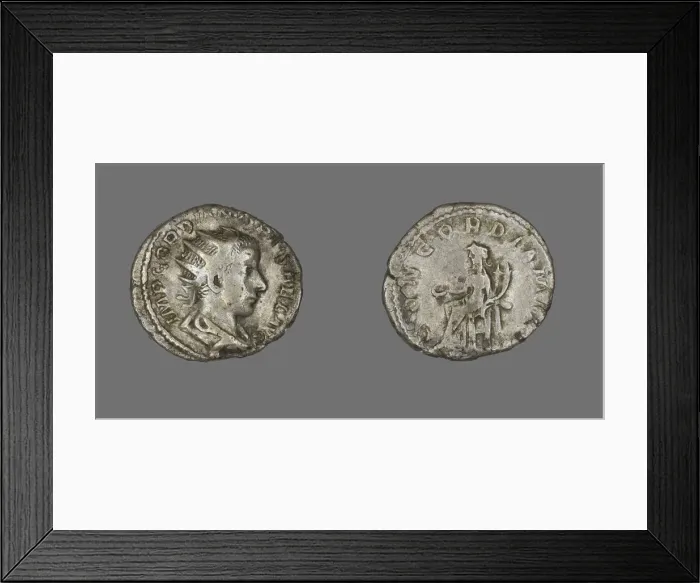 Framed Print : Antoninianus (Coin) Portraying Emperor Gordian III, 240-241. Creator: Unknown Framed Print : Antoninianus (Coin) Portraying Emperor Gordian III, 240-241. Creator: Unknown