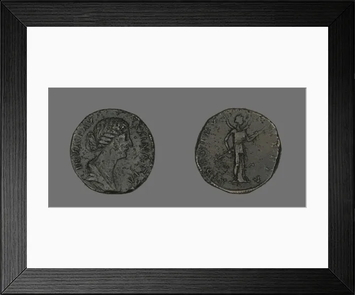 Framed Print : Sestertius (Coin) Portraying Empress Faustina, 176. Creator: Unknown Framed Print : Sestertius (Coin) Portraying Empress Faustina, 176. Creator: Unknown