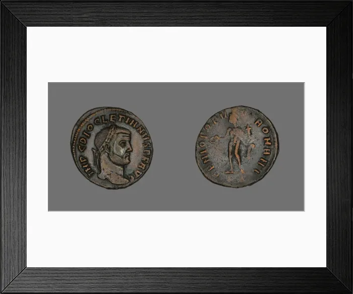 Framed Print : Follis (Coin) Portraying Emperor Diocletian, 284-305. Creator: Unknown Framed Print : Follis (Coin) Portraying Emperor Diocletian, 284-305. Creator: Unknown