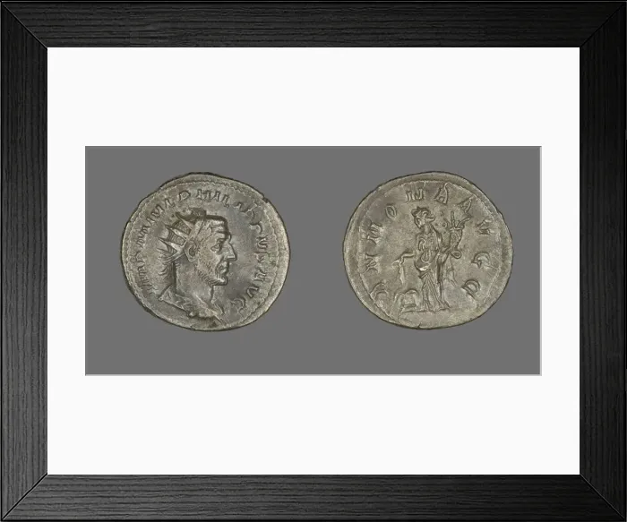 Framed Print : Antoninianus (Coin) Portraying King Philip I, 244-247. Creator: Unknown Framed Print : Antoninianus (Coin) Portraying King Philip I, 244-247. Creator: Unknown