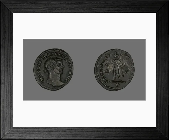Framed Print : Follis (Coin) Portraying Emperor Diocletian, 298-299. Creator: Unknown Framed Print : Follis (Coin) Portraying Emperor Diocletian, 298-299. Creator: Unknown