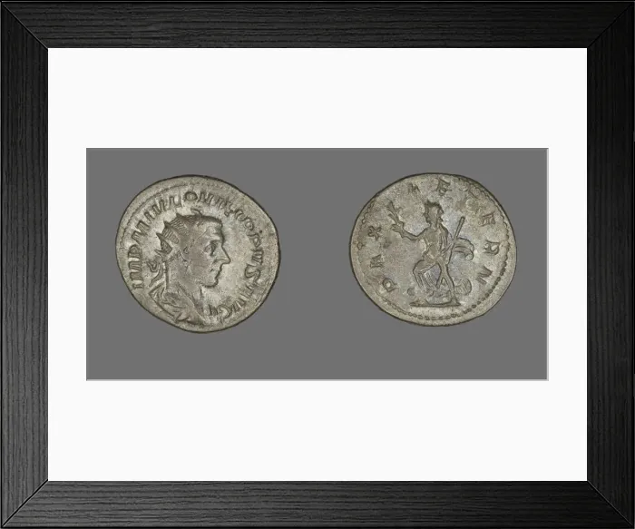 Framed Print : Antoninianus (Coin) Portraying King Philip I, 244-247. Creator: Unknown Framed Print : Antoninianus (Coin) Portraying King Philip I, 244-247. Creator: Unknown