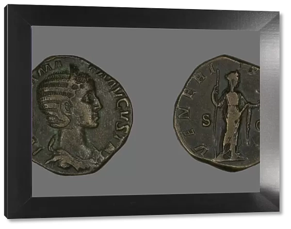 Sestertius (Coin) Portraying Julia Mamaea, 224. Creator: Unknown