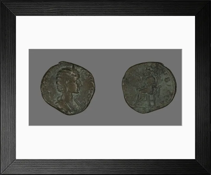 Framed Print : Sestertius (Coin) Portraying Julia Mamaea, 230. Creator: Unknown Framed Print : Sestertius (Coin) Portraying Julia Mamaea, 230. Creator: Unknown