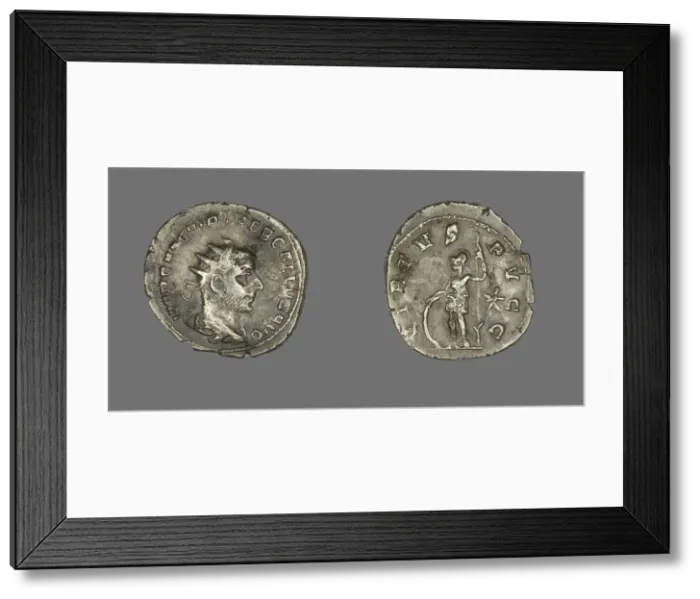 Framed Print : Antoninianus (Coin) Portraying Emperor Trebonianus Gallus, about 252. Creator: Unknown Framed Print : Antoninianus (Coin) Portraying Emperor Trebonianus Gallus, about 252. Creator: Unknown