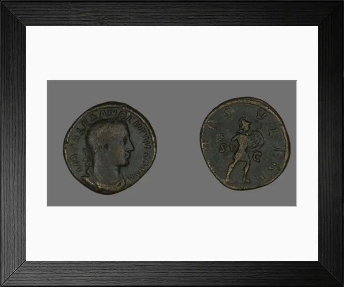 Framed Print : Sestertius (Coin) Portraying Emperor Severus Alexander, 231-235. Creator: Unknown Framed Print : Sestertius (Coin) Portraying Emperor Severus Alexander, 231-235. Creator: Unknown
