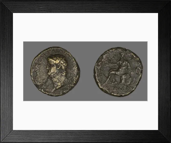 Framed Print : Sestertius (Coin) Portraying Emperor Nero, 65. Creator: Unknown Framed Print : Sestertius (Coin) Portraying Emperor Nero, 65. Creator: Unknown