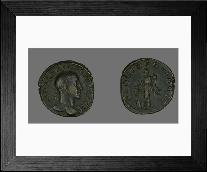 Framed Print : Sestertius (Coin) Portraying Emperor Severus Alexander, 232. Creator: Unknown Framed Print : Sestertius (Coin) Portraying Emperor Severus Alexander, 232. Creator: Unknown