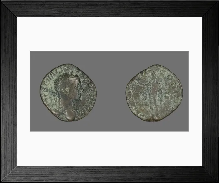Framed Print : Sestertius (Coin) Portraying Emperor Severus Alexander, 230. Creator: Unknown Framed Print : Sestertius (Coin) Portraying Emperor Severus Alexander, 230. Creator: Unknown