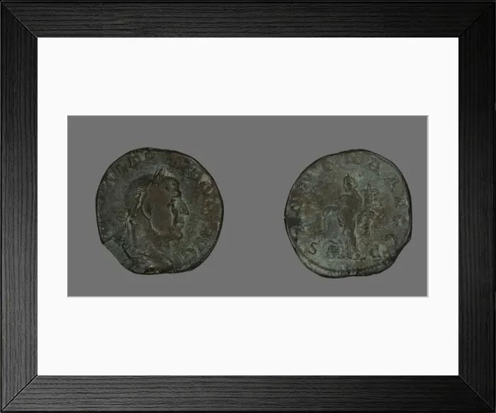 Framed Print : Sestertius (Coin) Portraying Philip the Arab, 244-249. Creator: Unknown Framed Print : Sestertius (Coin) Portraying Philip the Arab, 244-249. Creator: Unknown