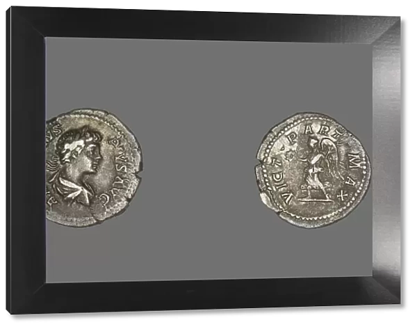 Denarius (Coin) Portraying Emperor Caracalla, 201-206. Creator: Unknown