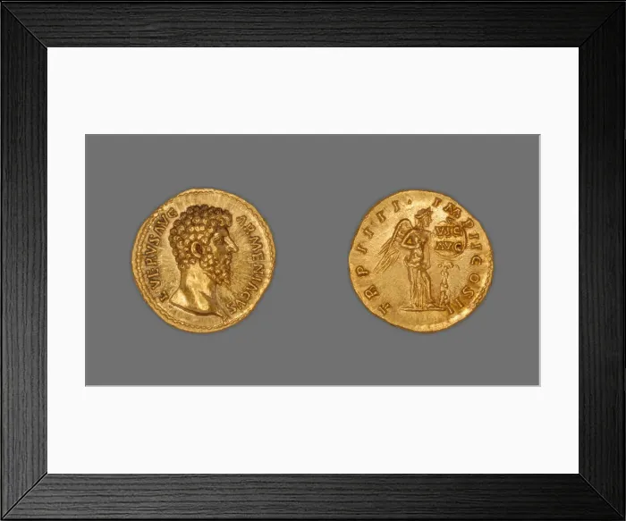 Framed Print : Aureus (Coin) Portraying Emperor Lucius Verus, December 163-December 164 Framed Print : Aureus (Coin) Portraying Emperor Lucius Verus, December 163-December 164