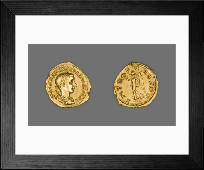 Framed Print : Aureus (Coin) Portraying Emperor Gordian III, 239 (late July-December) Framed Print : Aureus (Coin) Portraying Emperor Gordian III, 239 (late July-December)