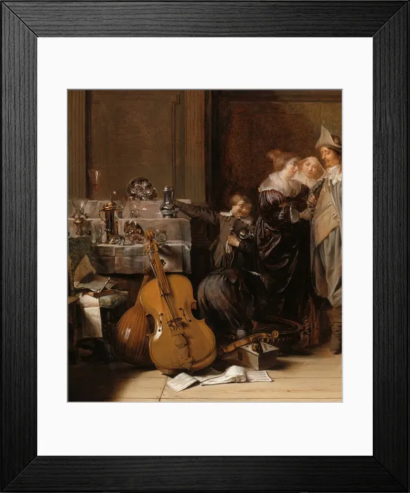 Framed Print : An Elegant Company, 1632. Creator: Pieter Codde Framed Print : An Elegant Company, 1632. Creator: Pieter Codde
