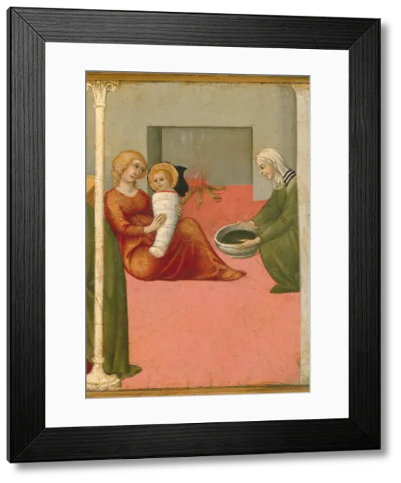 Framed Print : The Birth and Naming of Saint John the Baptist, 1450-60. Creator: Sano di Pietro Framed Print : The Birth and Naming of Saint John the Baptist, 1450-60. Creator: Sano di Pietro