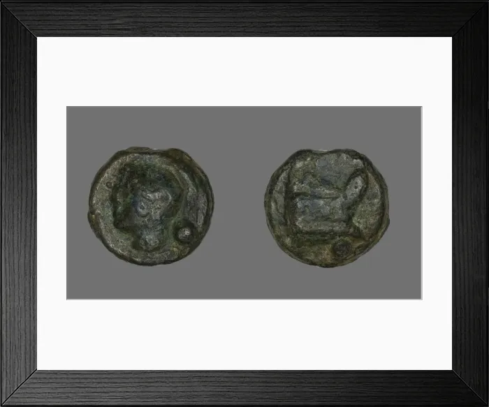 Framed Print : Coin Depicting the Goddess Roma, 225-217 BCE. Creator: Unknown Framed Print : Coin Depicting the Goddess Roma, 225-217 BCE. Creator: Unknown