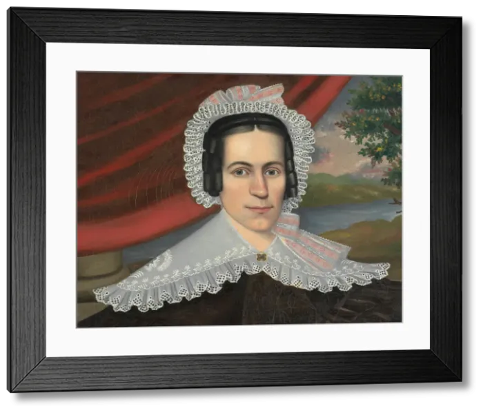 Framed Print : Woman with a Green Book (Louisa Gallond Cook), 1838. Creator: Erastus Salisbury Field Framed Print : Woman with a Green Book (Louisa Gallond Cook), 1838. Creator: Erastus Salisbury Field