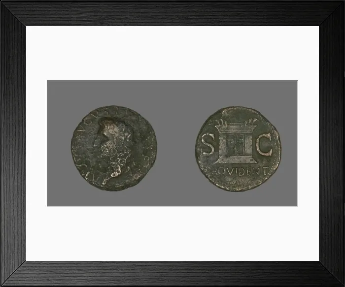 Framed Print : As (Coin) Portraying Emperor Augustus, 22-30. Creator: Unknown Framed Print : As (Coin) Portraying Emperor Augustus, 22-30. Creator: Unknown