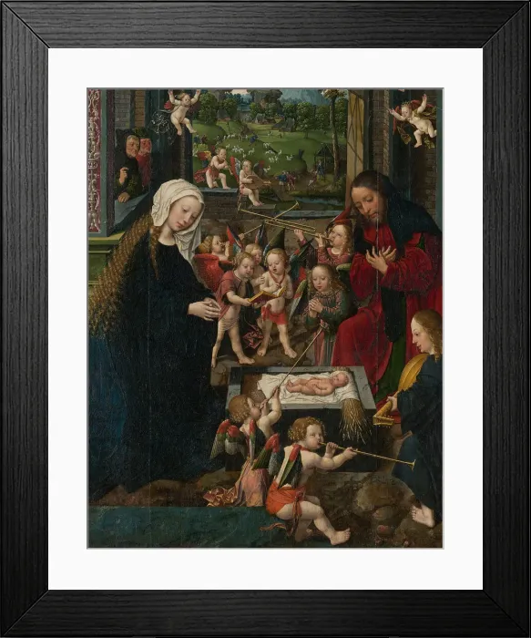 Framed Print : The Adoration of the Christ Child, c. 1515. Creator: Jacob Cornelisz. van Oostsanen Framed Print : The Adoration of the Christ Child, c. 1515. Creator: Jacob Cornelisz. van Oostsanen