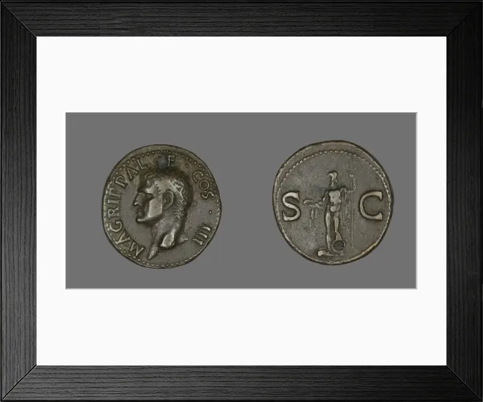Framed Print : As (Coin) Portraying Agrippa, 27-12 BCE. Creator: Unknown Framed Print : As (Coin) Portraying Agrippa, 27-12 BCE. Creator: Unknown