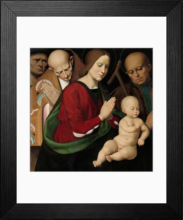 Framed Print : The Holy Family with Four Saints and a Female Donor, c. 1510. Creator: Antonio Rimpacta Framed Print : The Holy Family with Four Saints and a Female Donor, c. 1510. Creator: Antonio Rimpacta