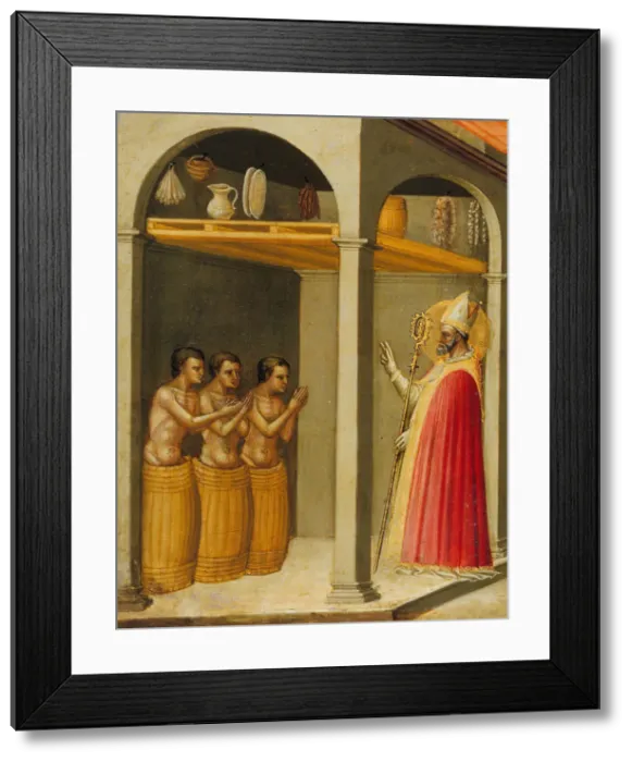 Framed Print : Saint Nicholas Resuscitating Three Youths, 1433-35. Creator: Bicci di Lorenzo Framed Print : Saint Nicholas Resuscitating Three Youths, 1433-35. Creator: Bicci di Lorenzo