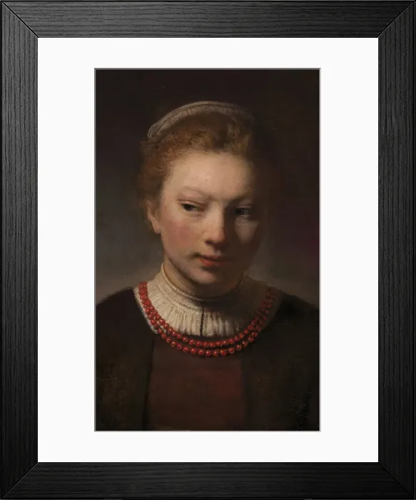 Framed Print : Young Woman at an Open Half-Door, 1645. Creators: Rembrandt Harmensz van Rijn Framed Print : Young Woman at an Open Half-Door, 1645. Creators: Rembrandt Harmensz van Rijn