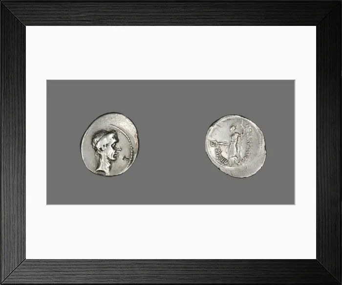 Framed Print : Denarius (Coin) Portraying Julius Caesar, 43 BCE. Creator: Unknown Framed Print : Denarius (Coin) Portraying Julius Caesar, 43 BCE. Creator: Unknown