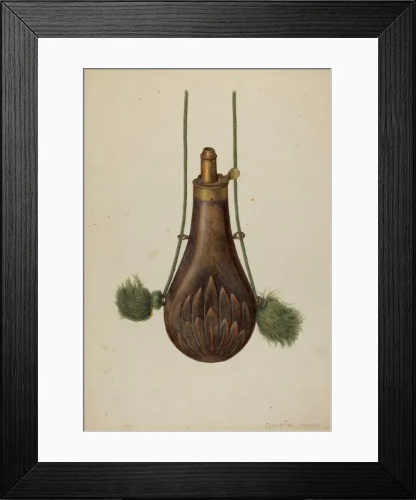 Framed Print : Gunpowder Flask, c. 1939. Creator: Christabel Scrymser Framed Print : Gunpowder Flask, c. 1939. Creator: Christabel Scrymser