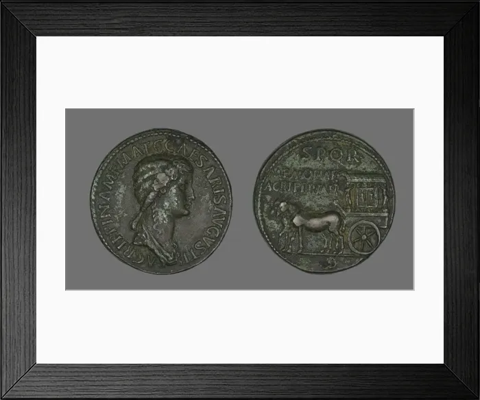 Framed Print : Sestertius (Coin) Portraying Empress Agrippina, 37-41. Creator: Unknown Framed Print : Sestertius (Coin) Portraying Empress Agrippina, 37-41. Creator: Unknown
