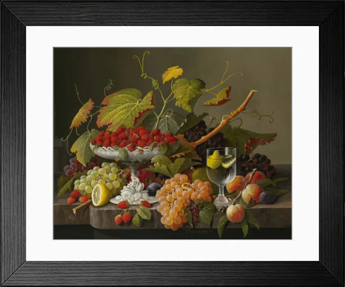 Framed Print : An Abundance of Fruit, c. 1860. Creator: Severin Roesen Framed Print : An Abundance of Fruit, c. 1860. Creator: Severin Roesen