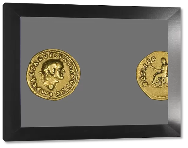 Aureus (Coin) Portraying Emperor Vespasian, 70. Creator: Unknown