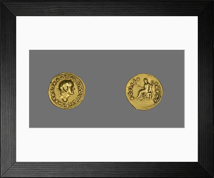Framed Print : Aureus (Coin) Portraying Emperor Vespasian, 70. Creator: Unknown Framed Print : Aureus (Coin) Portraying Emperor Vespasian, 70. Creator: Unknown