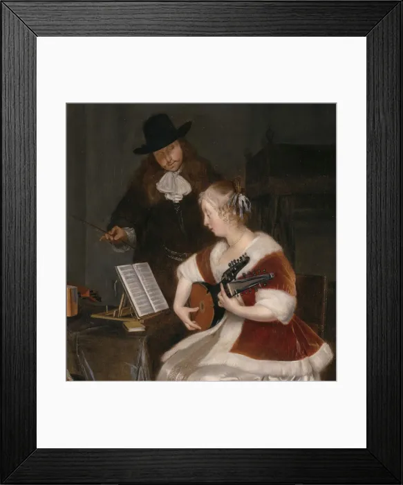 Framed Print : The Music Lesson, c. 1670. Creator: Gerard Terborch II Framed Print : The Music Lesson, c. 1670. Creator: Gerard Terborch II