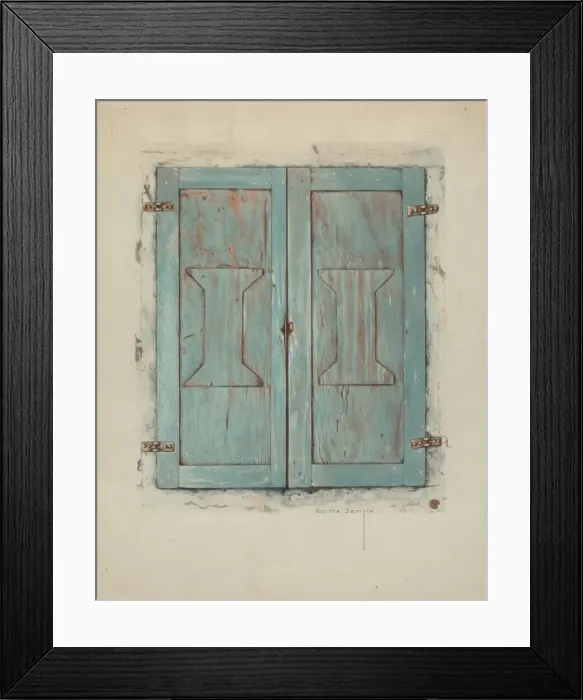 Framed Print : Cabinet Doors at Mission San Jose de Guadalupe, c. 1938. Creator: Bertha Semple Framed Print : Cabinet Doors at Mission San Jose de Guadalupe, c. 1938. Creator: Bertha Semple
