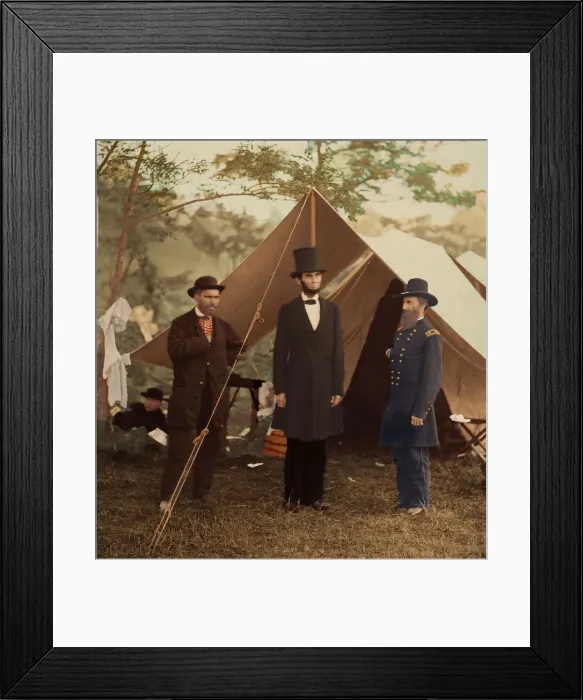 Framed Print : [President Abraham Lincoln, Major General John A. McClernand (right), and E. J Framed Print : [President Abraham Lincoln, Major General John A. McClernand (right), and E. J
