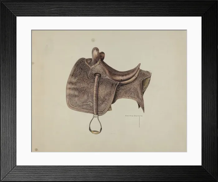 Framed Print : Side Saddle, c. 1939. Creator: Bertha Semple Framed Print : Side Saddle, c. 1939. Creator: Bertha Semple