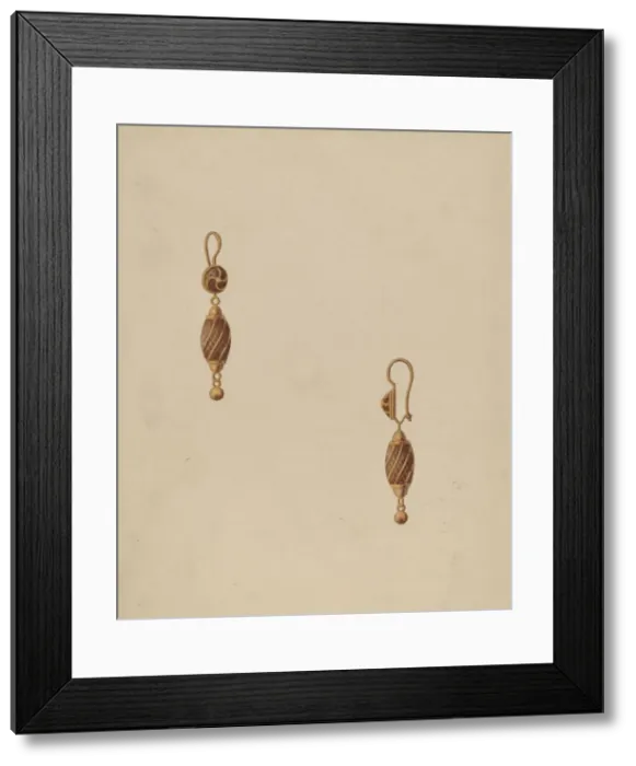 Framed Print : Earring, c. 1936. Creator: Bertha Semple