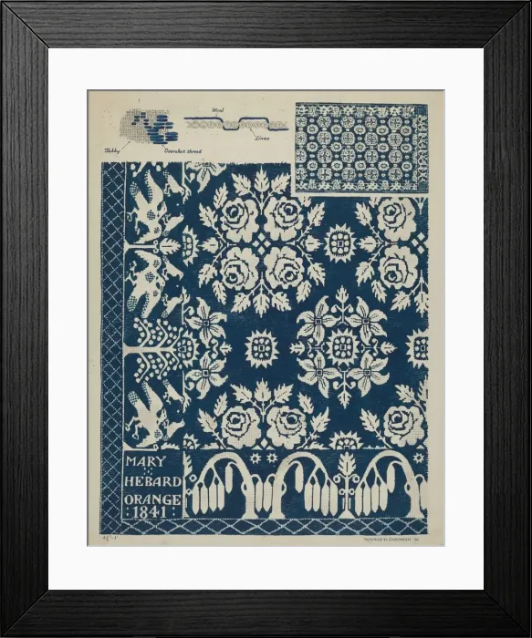 Framed Print : Handwoven Coverlet, 1936. Creator: Howard H. Sherman Framed Print : Handwoven Coverlet, 1936. Creator: Howard H. Sherman