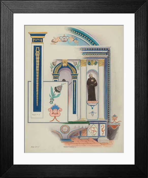 Framed Print : Side Altar, San Luis Rey Mission, 1936. Creator: Howard H. Sherman Framed Print : Side Altar, San Luis Rey Mission, 1936. Creator: Howard H. Sherman