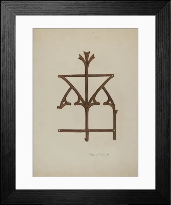 Framed Print : Ornamental Iron Grill, 1938. Creator: Clarence Secor Framed Print : Ornamental Iron Grill, 1938. Creator: Clarence Secor