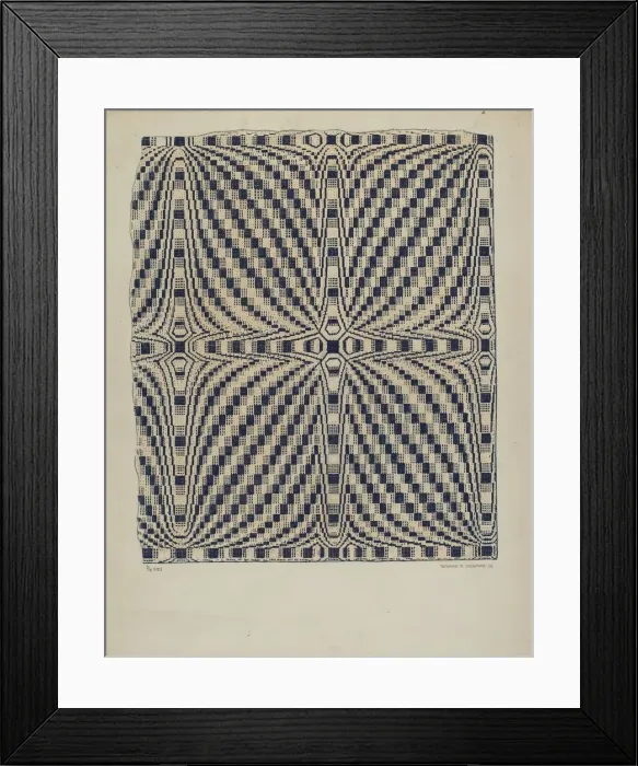Framed Print : Handwoven Coverlet, 1936. Creator: Howard H. Sherman Framed Print : Handwoven Coverlet, 1936. Creator: Howard H. Sherman