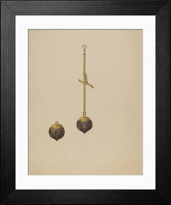 Framed Print : Watch Fob, c. 1936. Creator: Bertha Semple Framed Print : Watch Fob, c. 1936. Creator: Bertha Semple