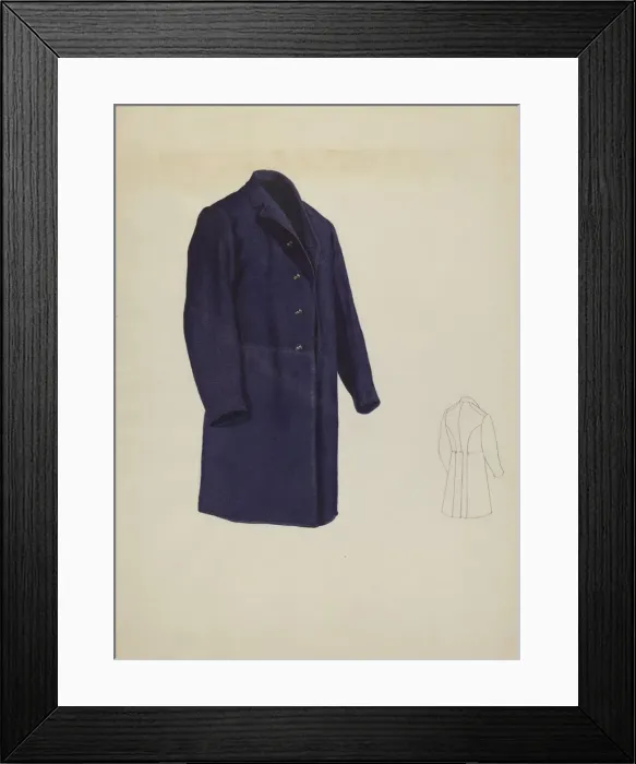 Framed Print : Shaker Mans Coat, c. 1936. Creator: Ingrid Selmer-Larsen Framed Print : Shaker Mans Coat, c. 1936. Creator: Ingrid Selmer-Larsen