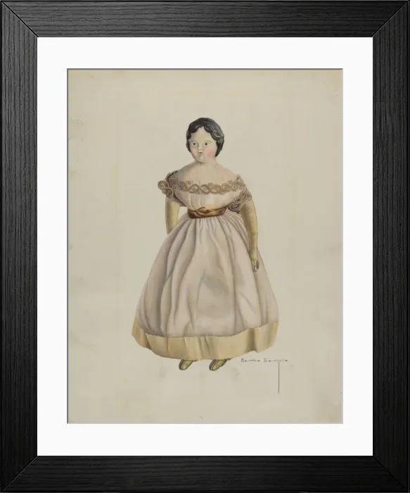 Framed Print : Mechanical Walking Doll, c. 1938. Creator: Bertha Semple Framed Print : Mechanical Walking Doll, c. 1938. Creator: Bertha Semple
