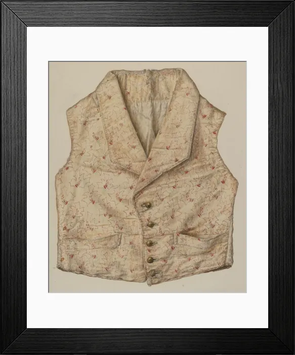 Framed Print : Quilted Silk Vest, c. 1942. Creator: Clarence Secor Framed Print : Quilted Silk Vest, c. 1942. Creator: Clarence Secor